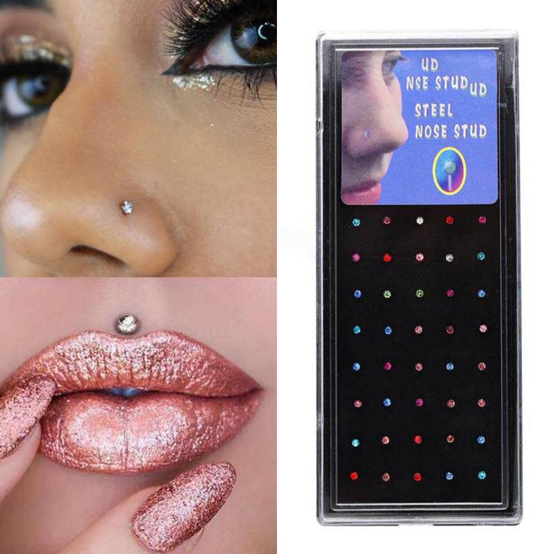 Body Jewelry Nose Studs - Si 60-teiliges Set mit neuen geraden