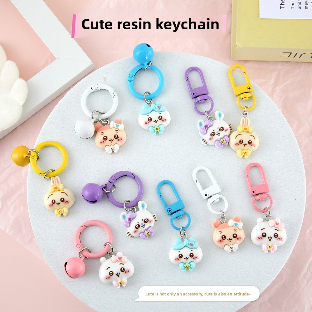 Daith Heart Ring - Cartoon Jiyi Niedlicher Fliege-Schlüsselanhänger Hachiware Usagi,