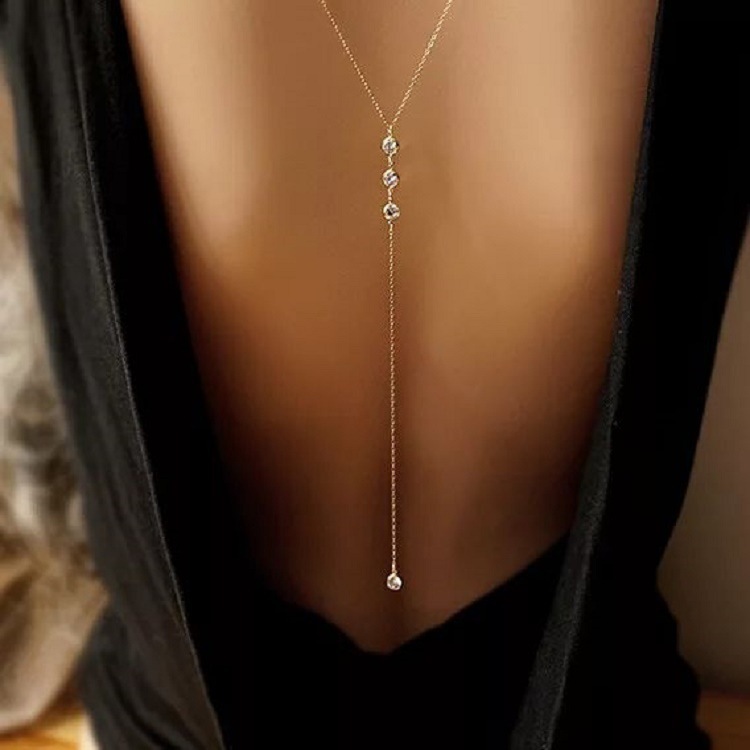 Body Jewelry Chains - Neue Strass Sexy frauen Zurück Kette
