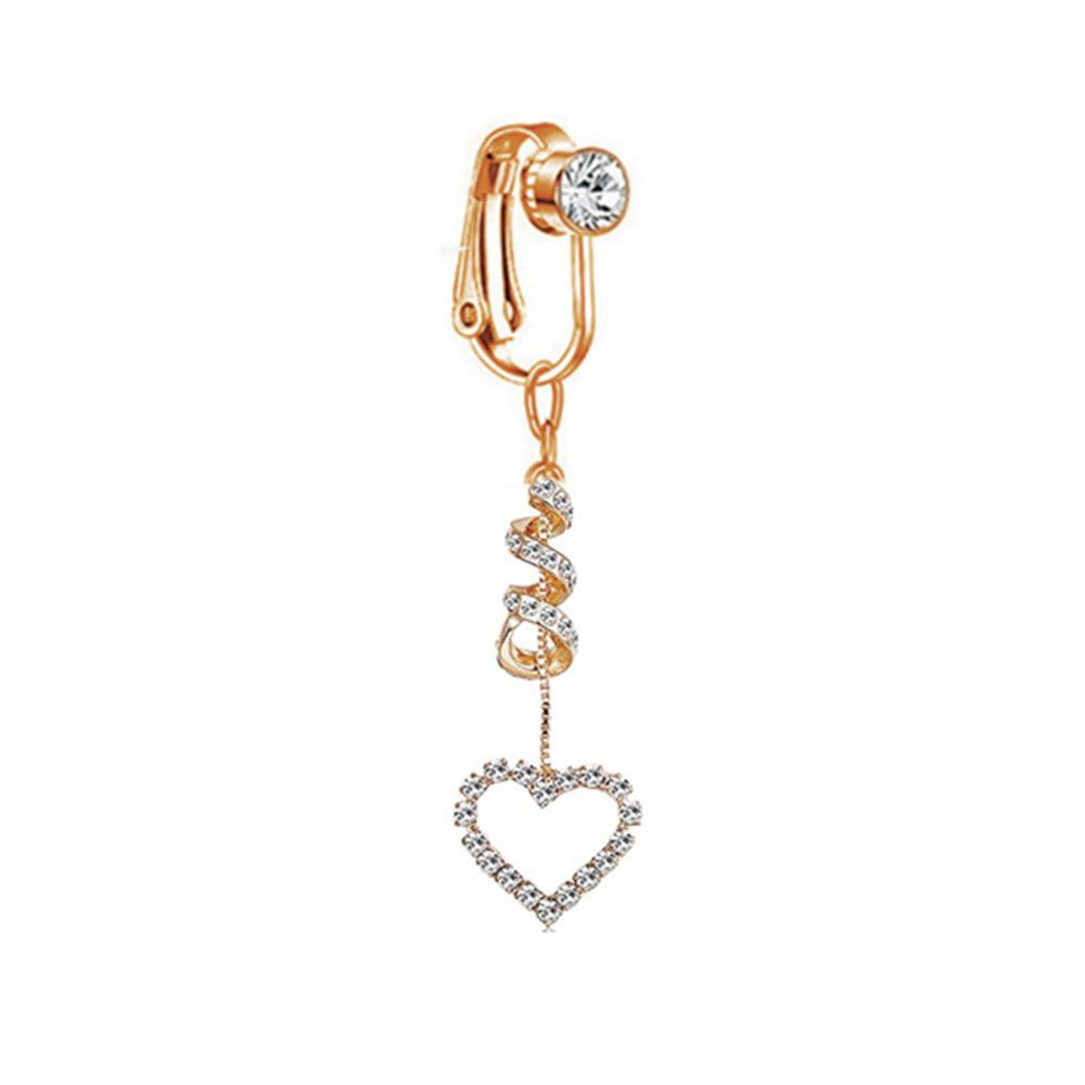 Body Jewelry Cartilage Earrings - Clip-On Bauchnabelpiercing-Clip, Fake Piercing Bauchnabel-Clip, Körperschmuck,