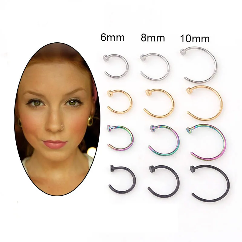 Body Jewelry Nose Studs - 5 Stück/Set 20G Nasenring, 6mm/8mm/10mm Hypoallergener