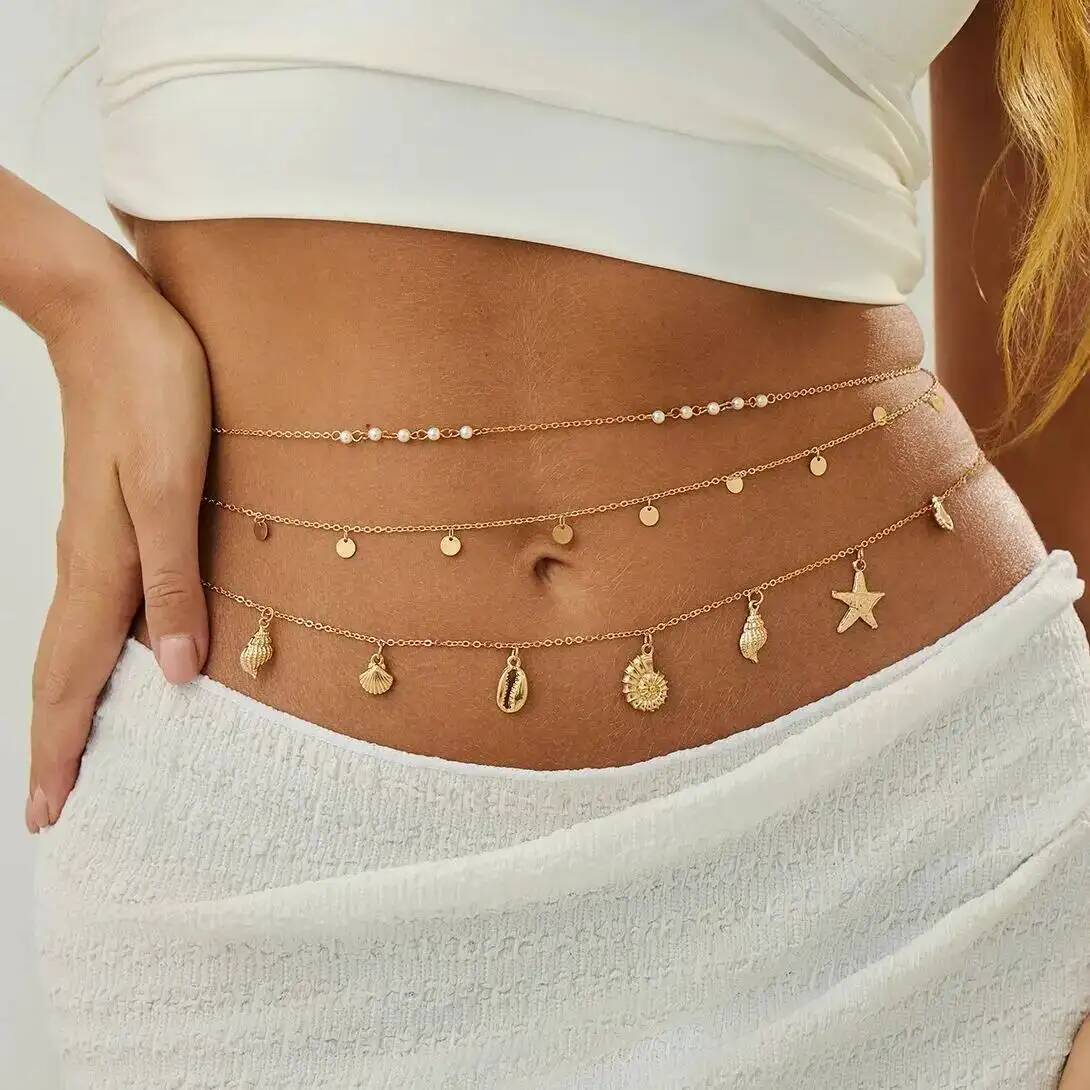 Body Jewelry By The Chain Gang - IngeSight.Z 3 Teile/satz Boho Seestern Conch