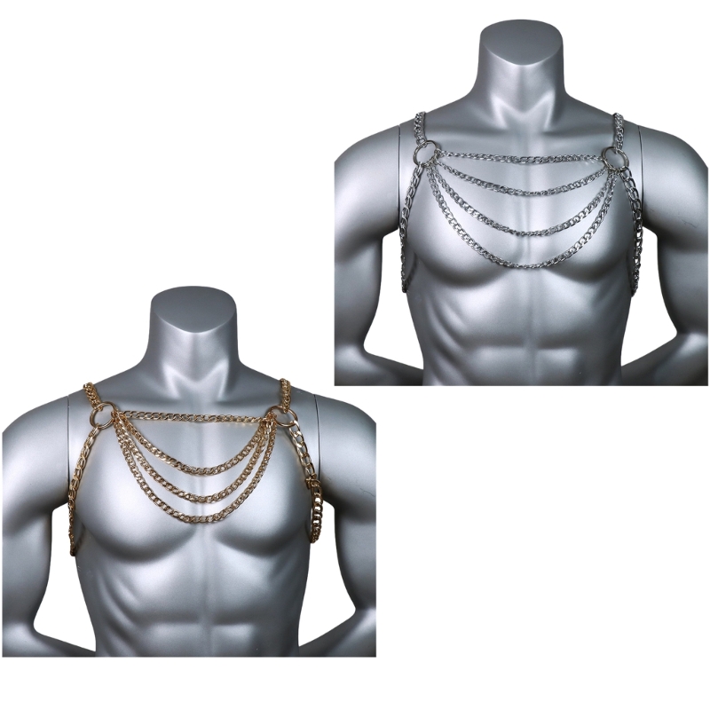 Body Jewelry Men - Männer Sexy Metall Körper Brust Kette