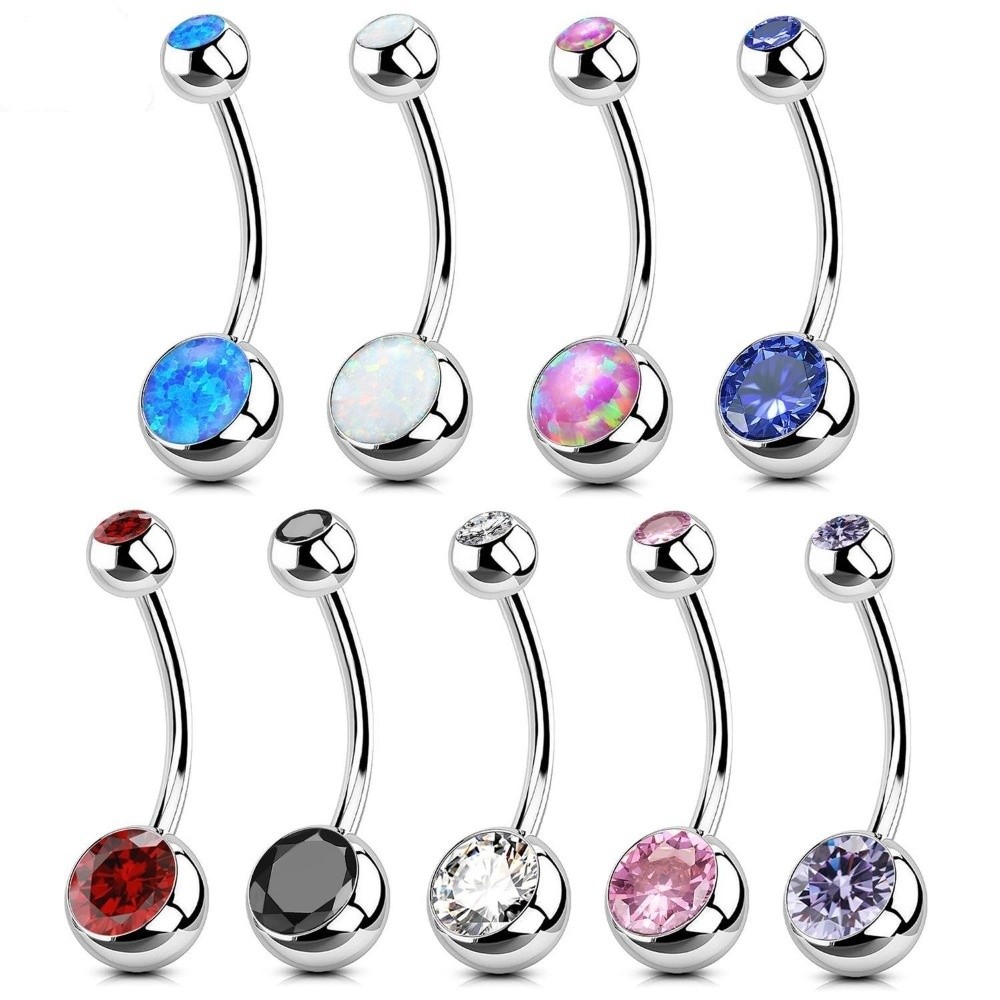Body Jewelry Materials - Hochwertiges Titanmaterial, Bauchnabelringe, gebogenes baumelndes Design,