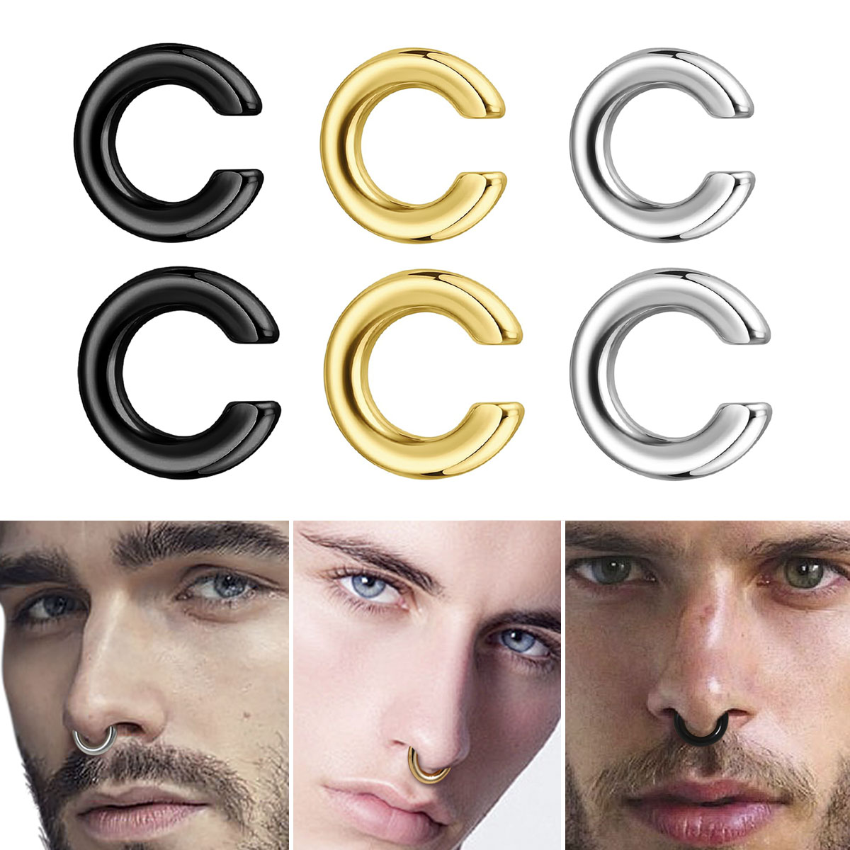Body Jewelry Ear - 1pc Übertrieben c-Förmigen Nicht Piercing Nasenring