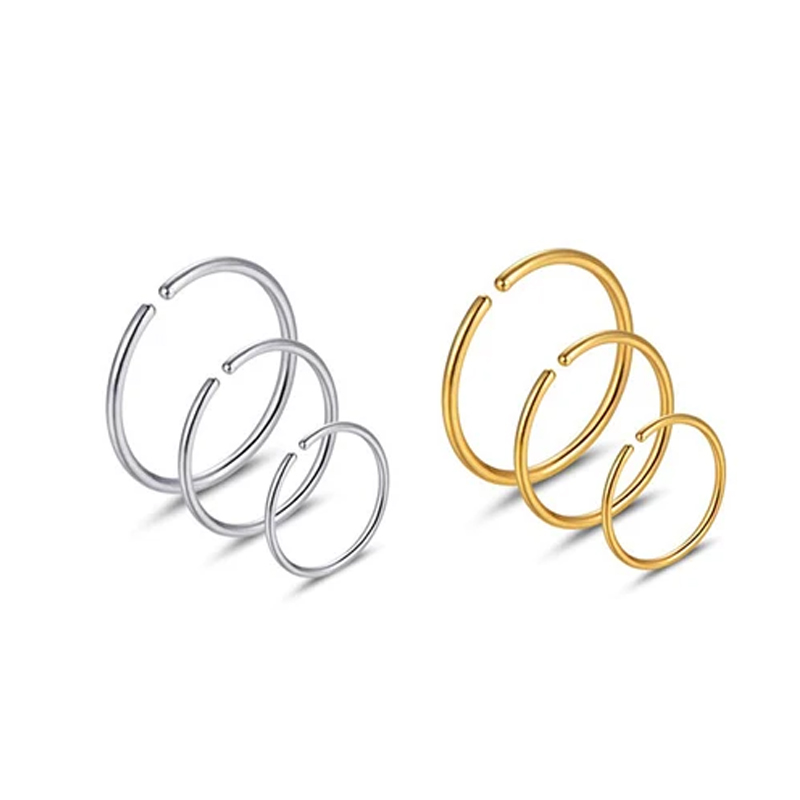 Body Jewelry Cartilage Earrings - 6 Stück/Set Hypoallergene Nasenringe aus 316L