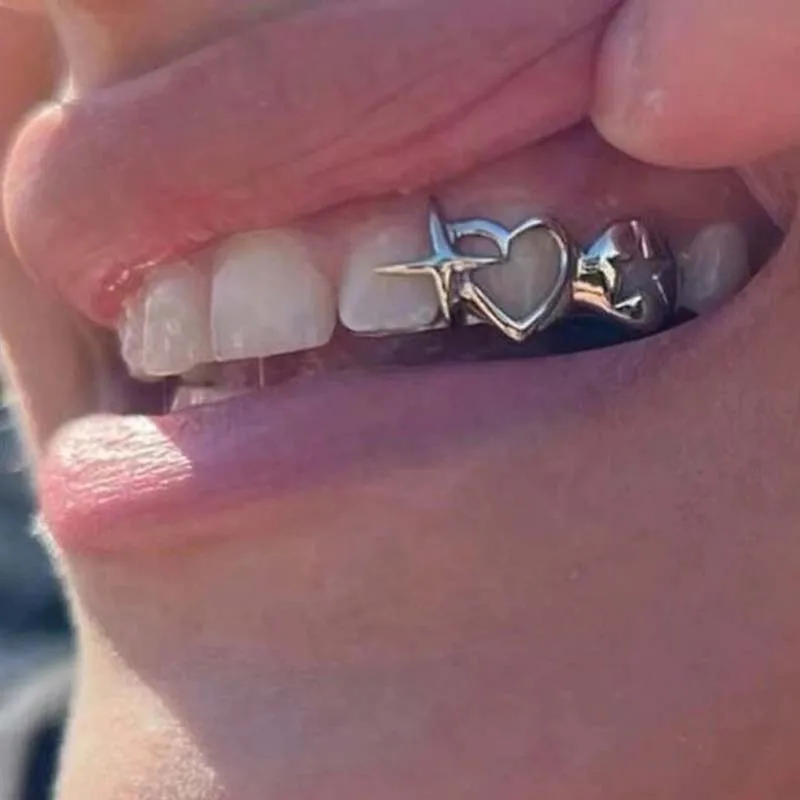 Body Jewelry Men - Punk Hip Hop Hohl Herz Zähne