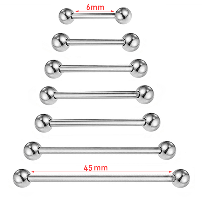 Industrial Barbell Long - 2 Stück 14G/16G Chirurgenstahl Langer industrieller
