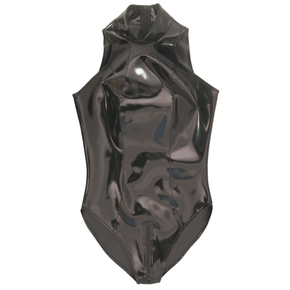 Body Jewelry Waterproof - S-4XL Doppelseitiger PU-Badeanzug Ärmellos Wet-Look PVC-Catsuit