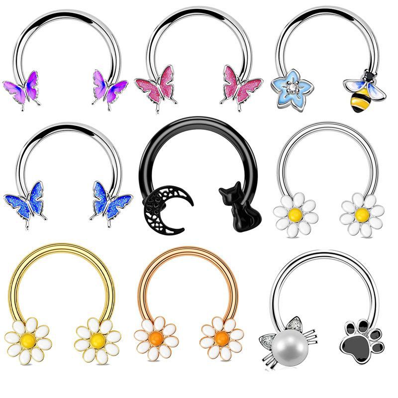 Body Jewelry Nose Studs - 16G Septum Ring Daith Piercing Schmuck
