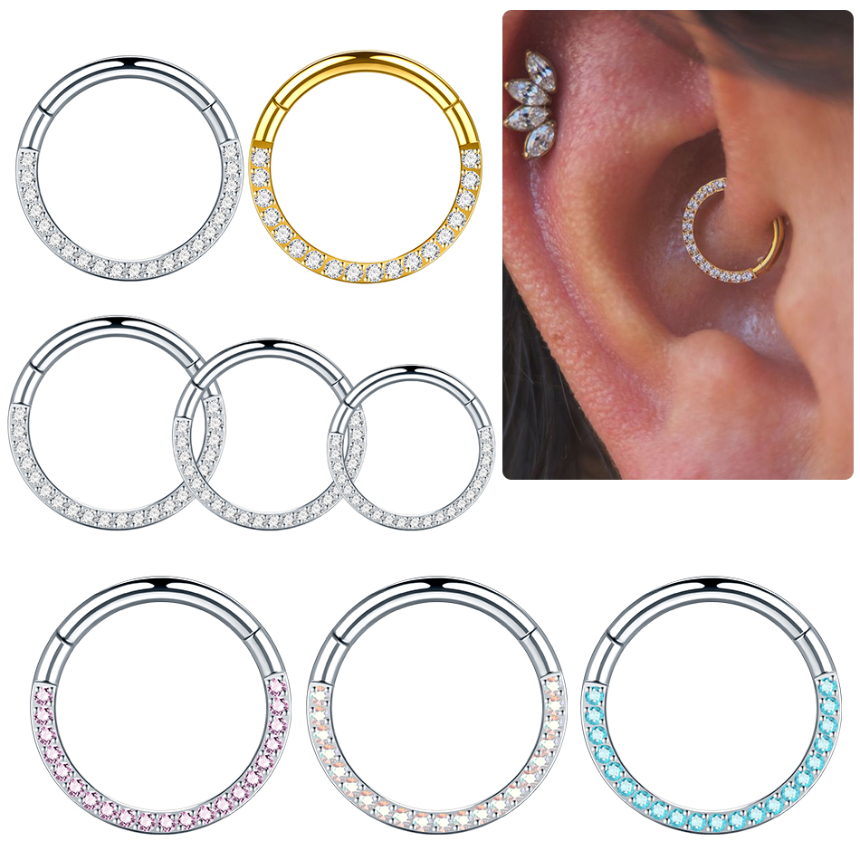 Septum Clicker Ring - 1PC 316L Edelstahl 16G Nasenringe Scharniersegment