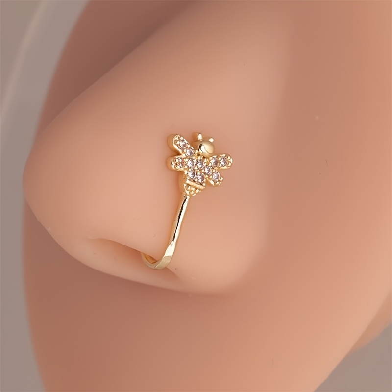 Body Jewelry Materials - 1-teiliger, niedlicher, nicht perforierter Nasenring aus