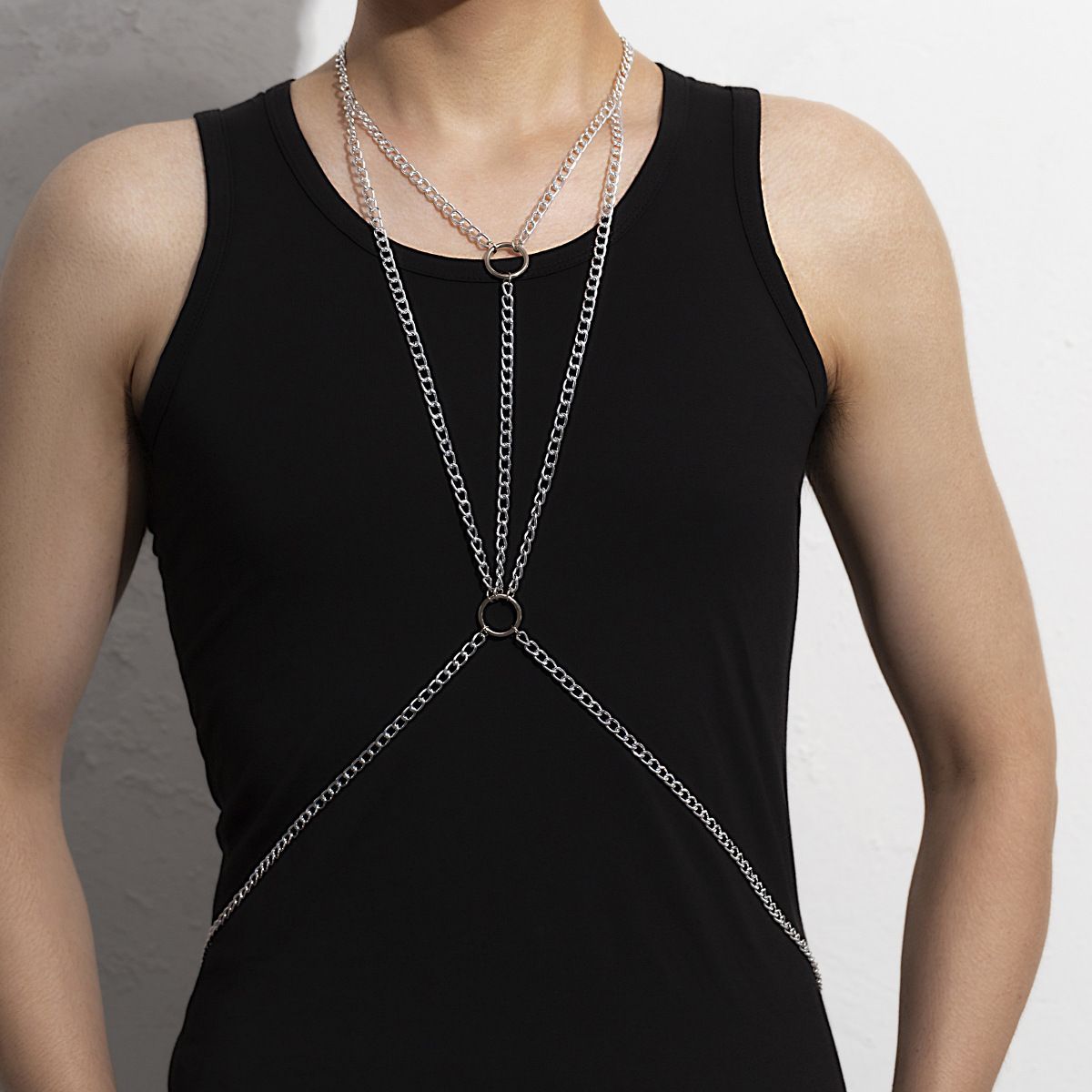 Body Jewelry Men - Transparente Unterwäsche Magen Schmuck Kette Bondage