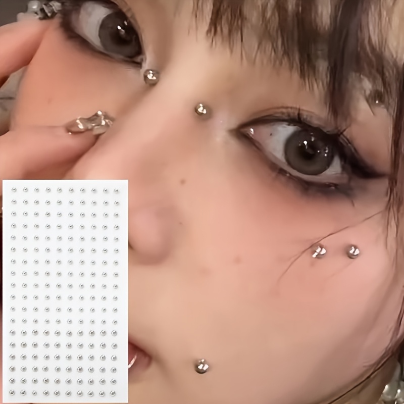Body Jewelry Nose Studs - 4-teiliges Set selbstklebender Fake-Piercings ohne Bohren,