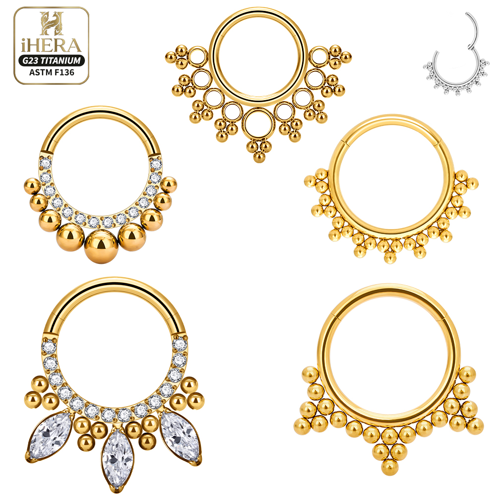 ASTM F136 Titan Luxus CZ Einge – Septum Clicker Ring Bewertung und Preis