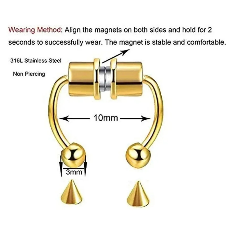 1/2/3 Stück gefälschte magneti – Body Jewelry Nose Studs Bewertung und Preis