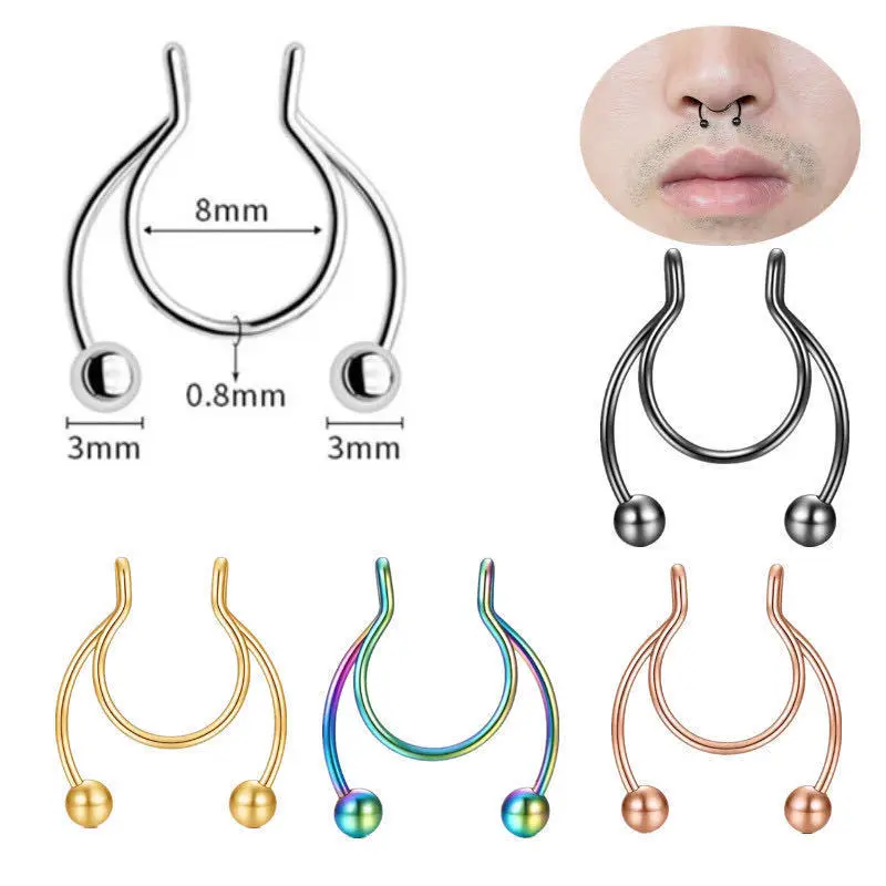 U-förmiger gefälschter Nasenri – Body Jewelry Nose Studs Bewertung und Preis