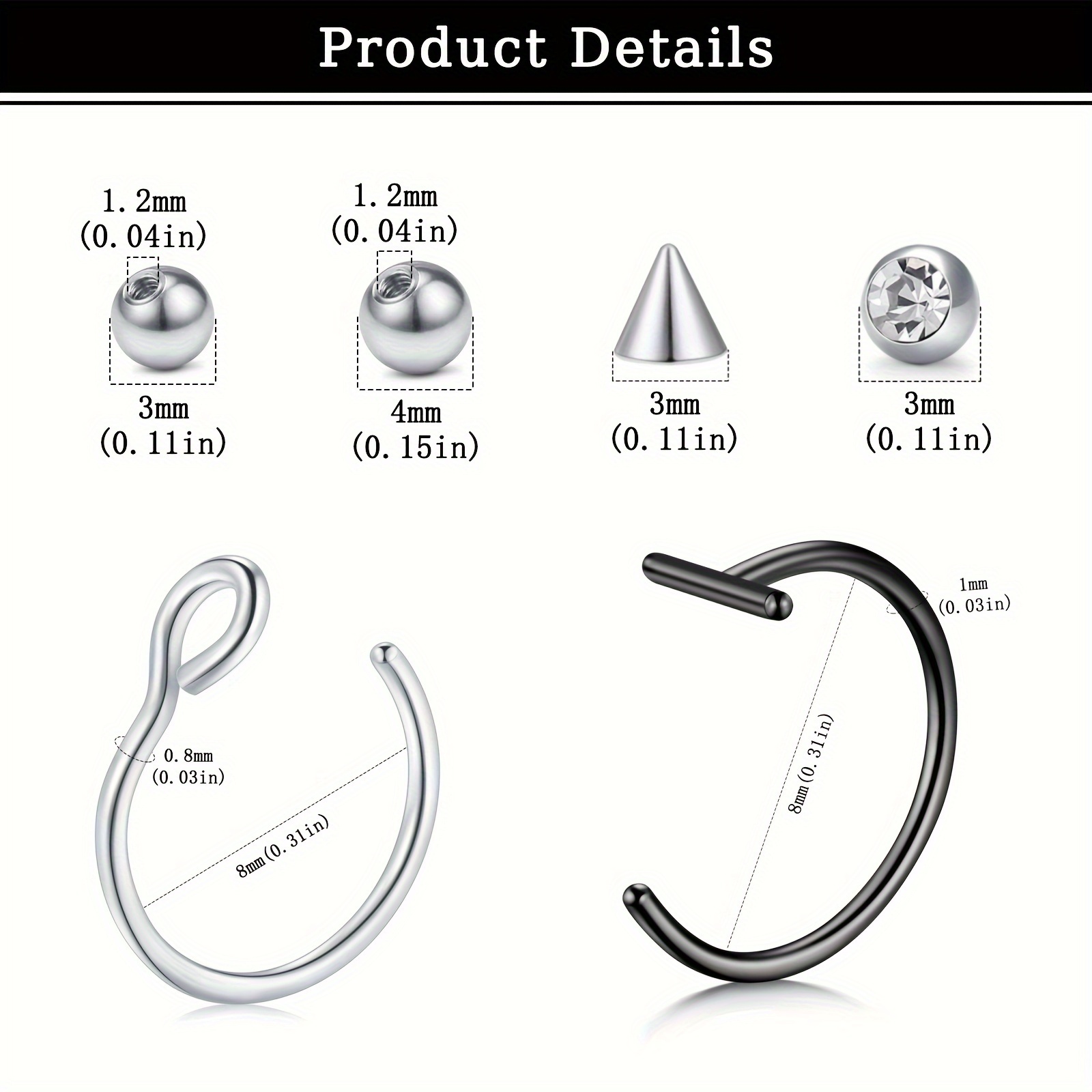 Fake-Piercings, Fake-Lippenrin – Body Jewelry Nose Studs Bewertung und Preis