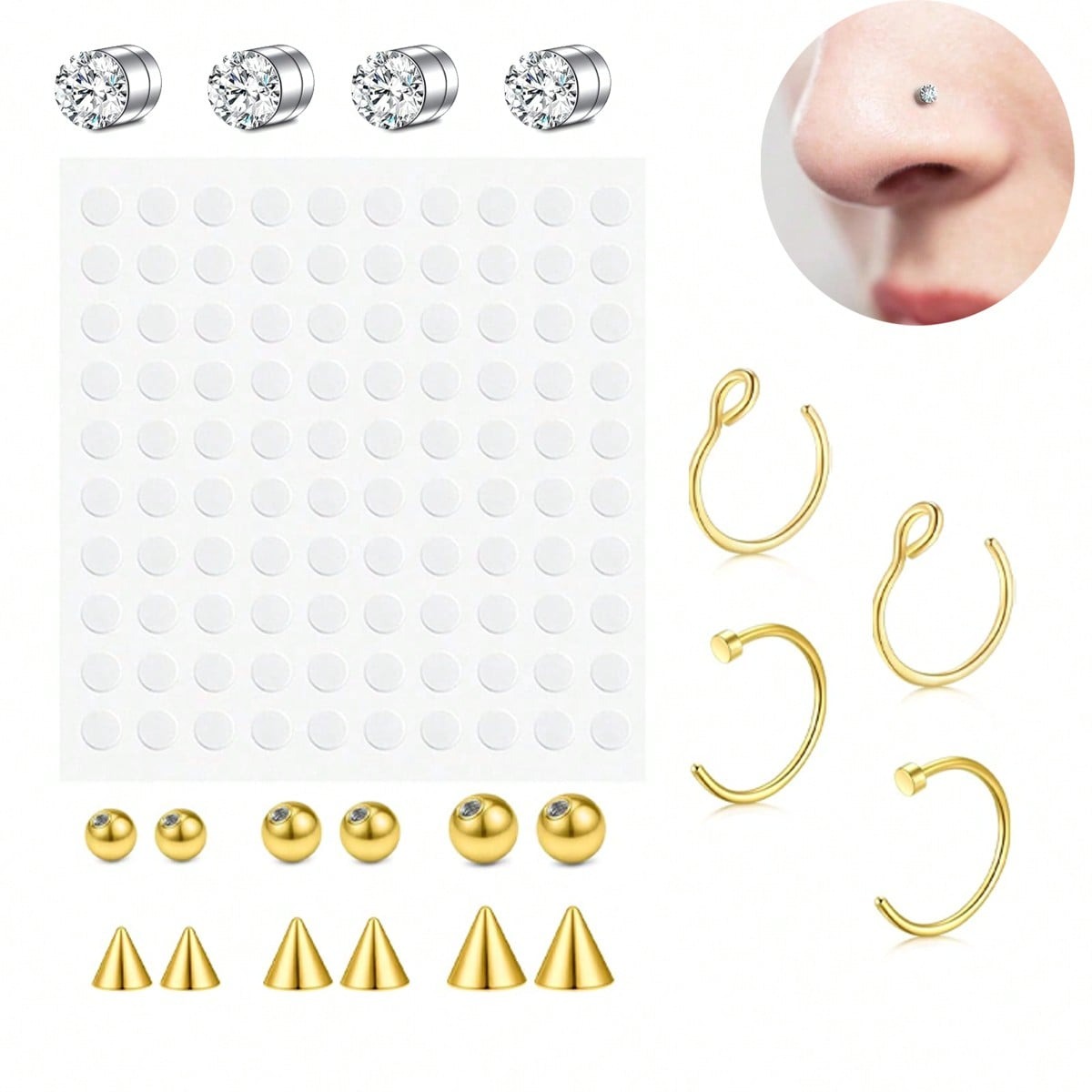 Künstliche Nasenringe, künstli – Body Jewelry Nose Studs Bewertung und Preis