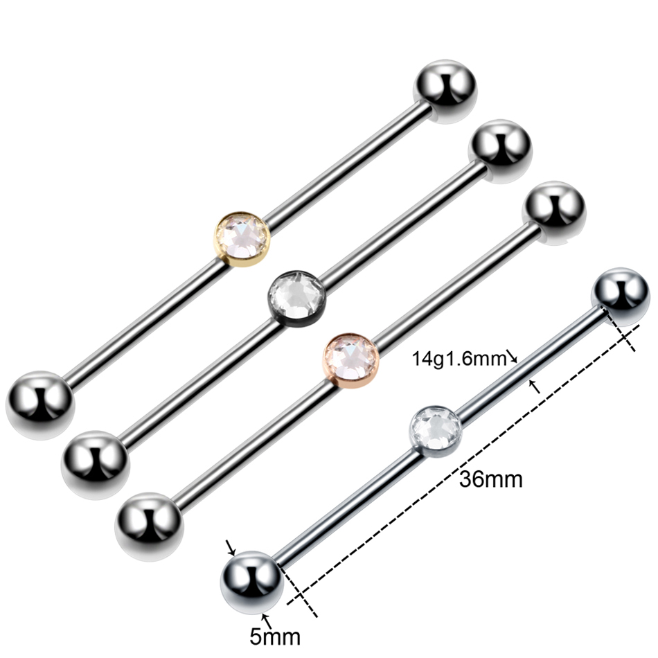 1PC Titan Piercing Edelstein I – Industrial Barbell Long Bewertung und Preis