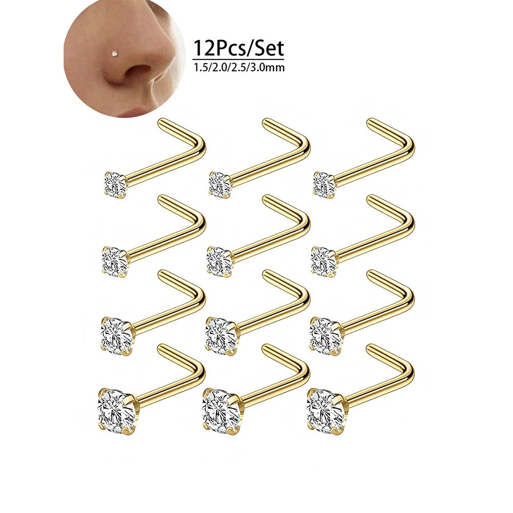 12-teiliges komplettes Set 316 – Body Jewelry Nose Studs Bewertung und Preis