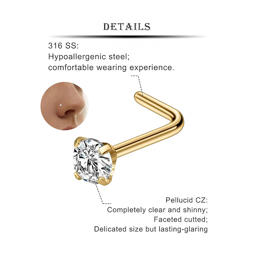 12-teiliges komplettes Set 316 – Body Jewelry Nose Studs Bewertung und Preis